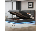 Gray Leather Bed, 180 x 200 cm