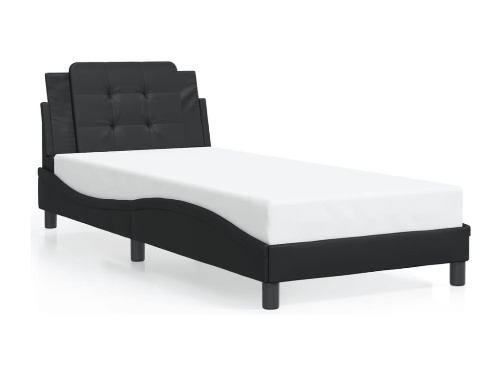 Black Faux Leather Mattress, 80 x 200 cm