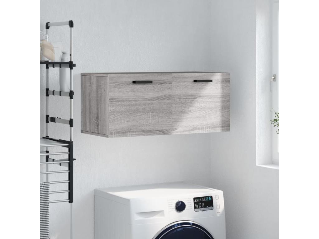 Gray Engineered Wood Wardrobe, 80 x 36.5 x 35 cm