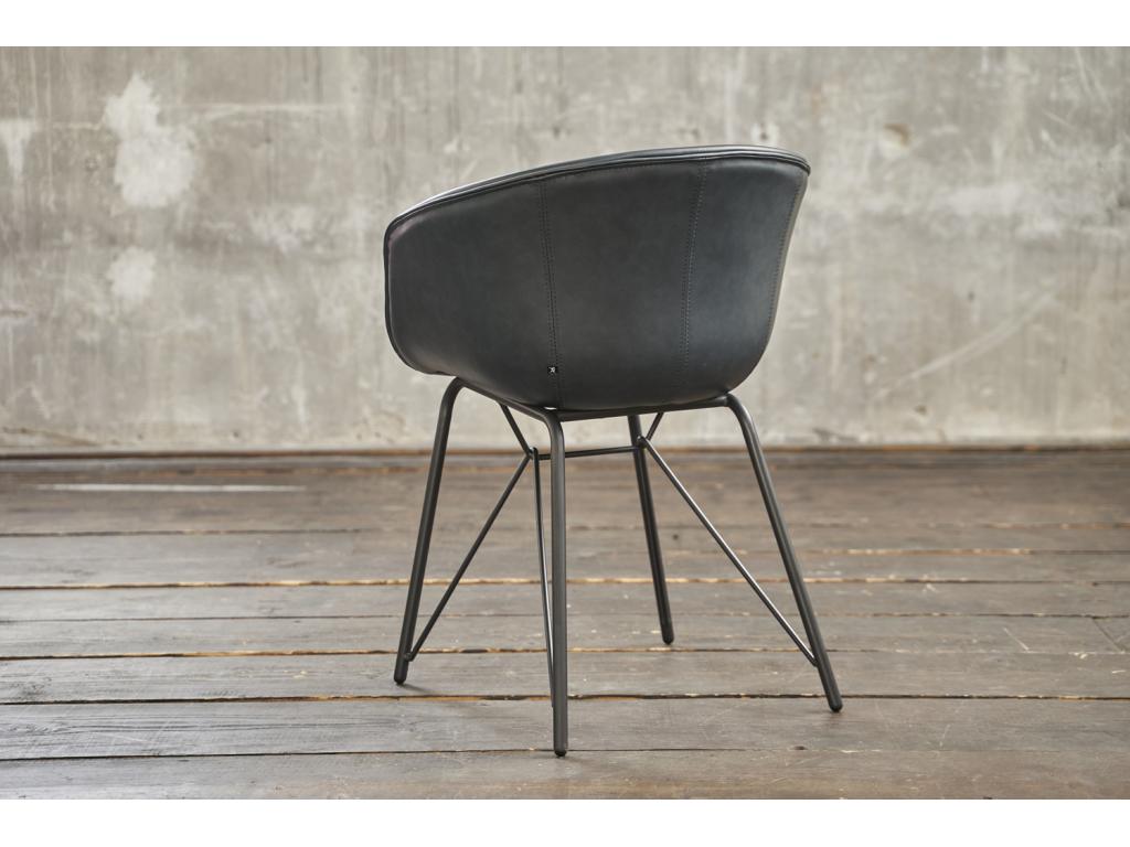 Blue Faux Leather Chair