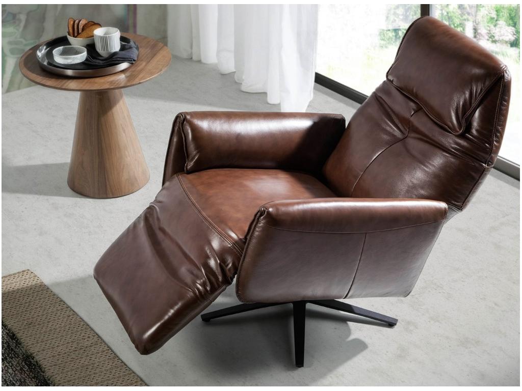 Brown Leather Accent Chair