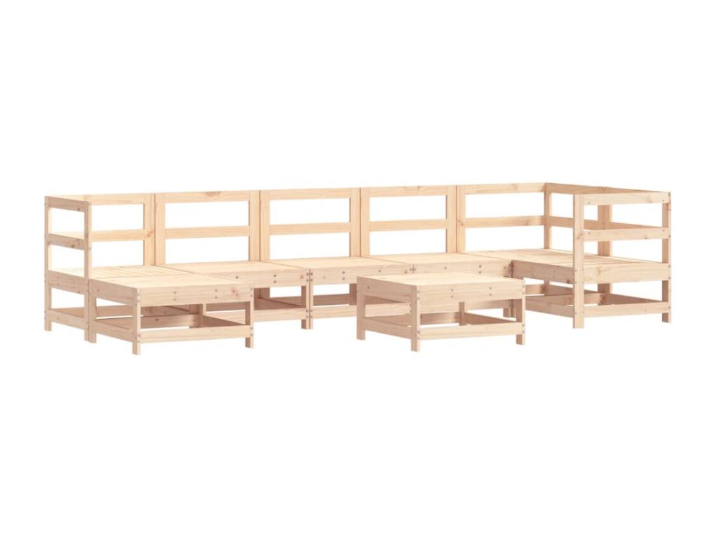 Brown Pine Wood Outdoor Furniture Set - dlz1766461694797