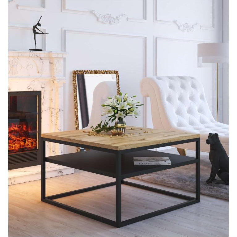 Black Oak Wood Coffee Table