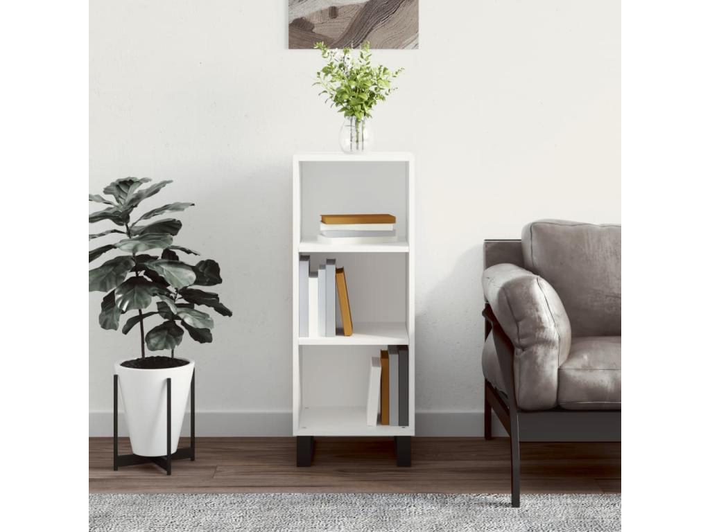 White Engineered Wood Sideboard, 34.5 x 32.5 x 90 cm