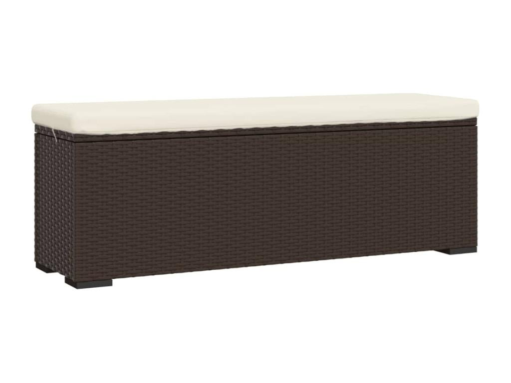 Brown Woven Resin Wicker Ottoman, 110 x 30 x 40 cm