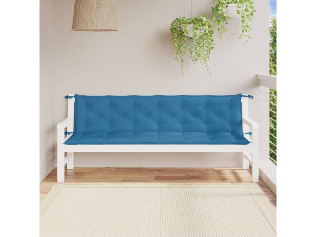 Blue Fabric Bench