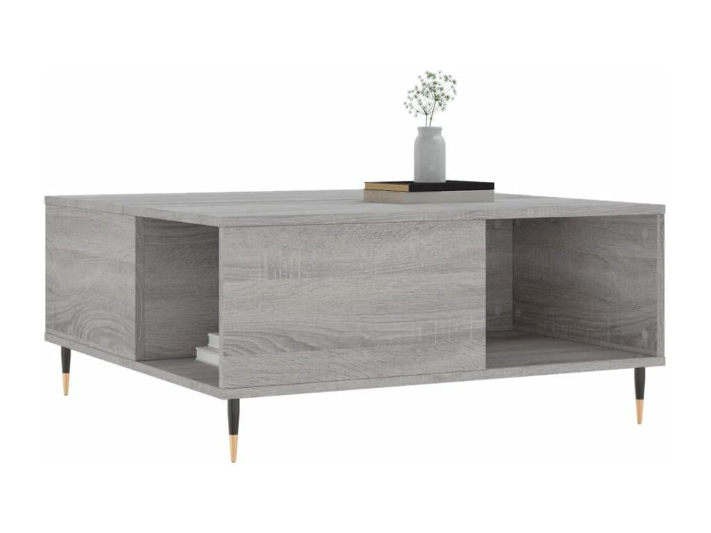 Gray Engineered Wood Coffee Table, 80 x 80 x 36.5 cm