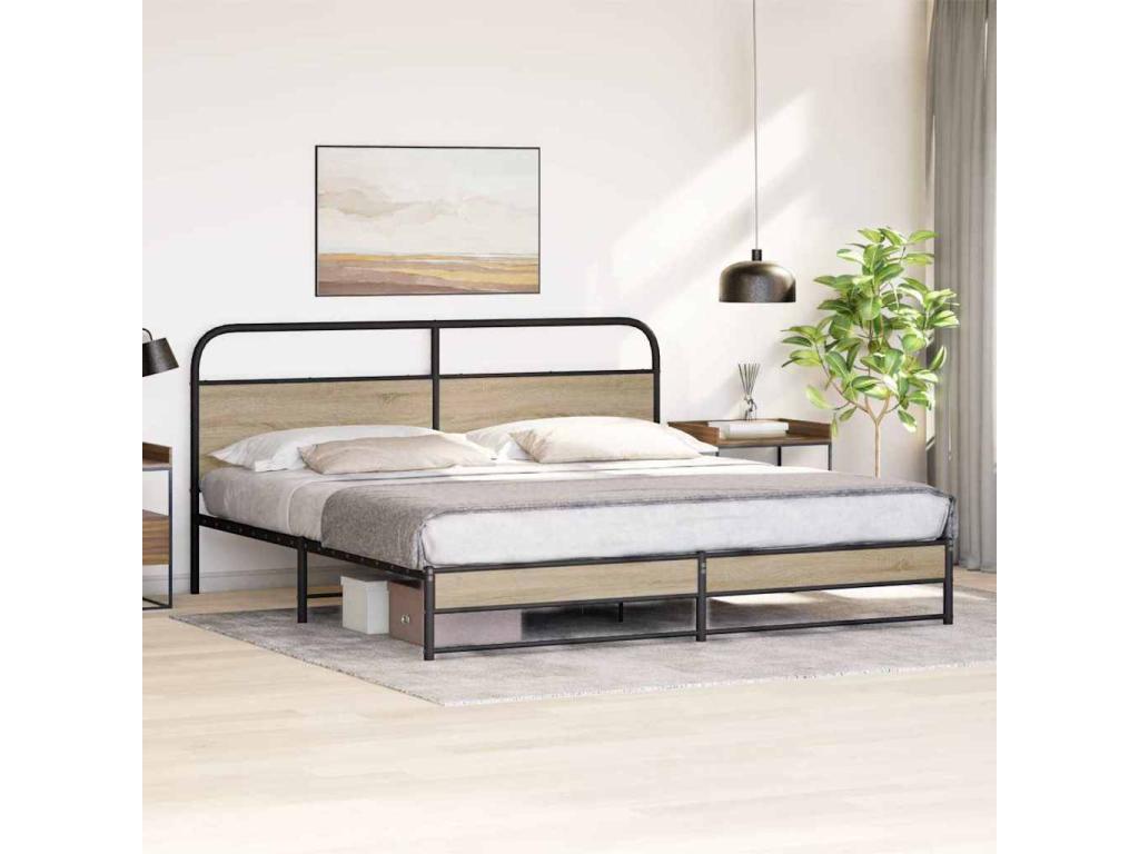Brown Oak Wood Mattress, 193 x 203 cm