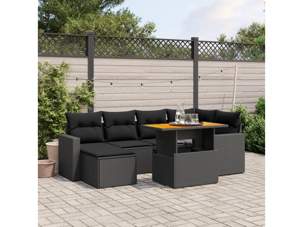 Black Woven Resin Wicker Outdoor Furniture Set - dlz1766461701314