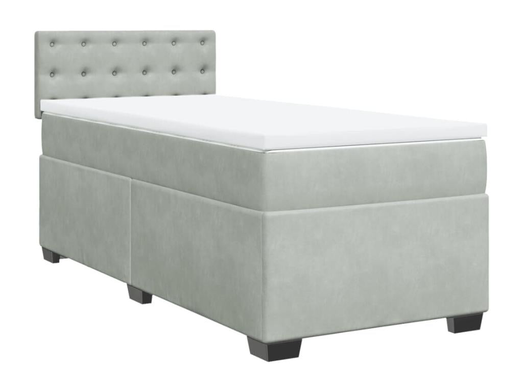Gray Velvet Mattress, 90 x 190 cm