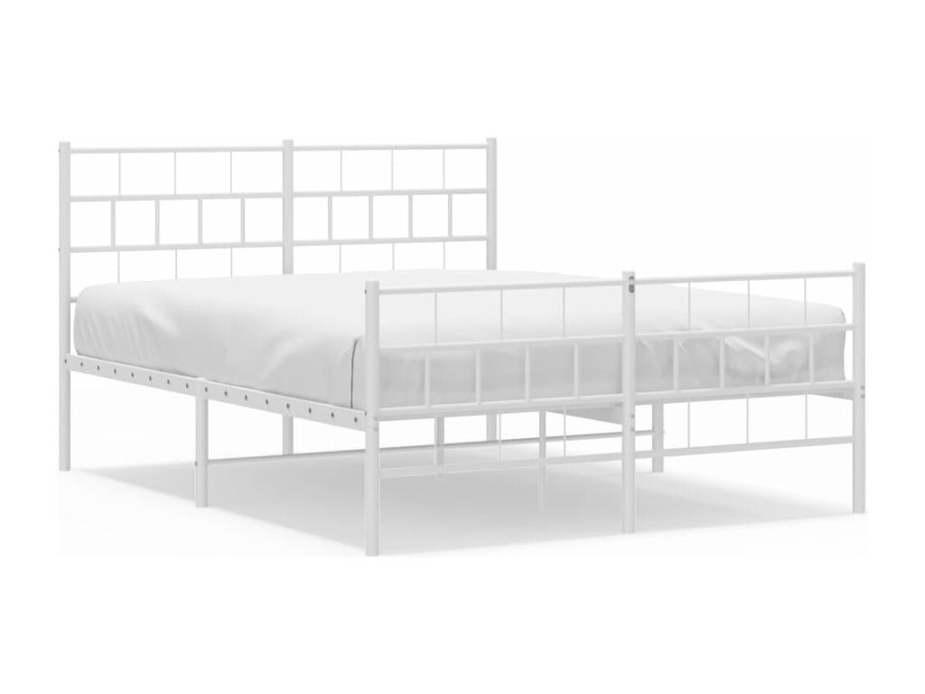 White Metal Bed Frame, 135 x 190 cm