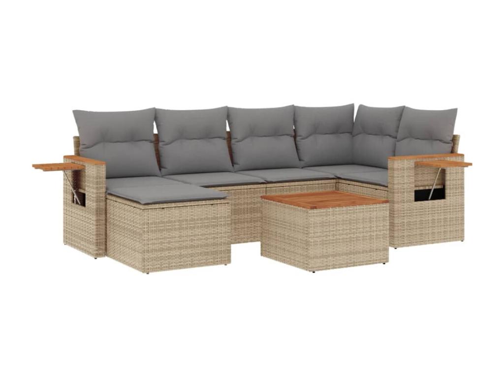 Beige Woven Resin Wicker Outdoor Furniture Set - dlz1766461550246