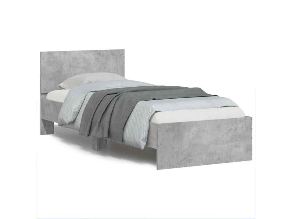 Gray Bed Frame, 90 x 200 cm