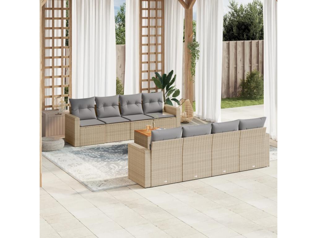 Beige Woven Resin Wicker Outdoor Furniture Set - dlz1766461364611