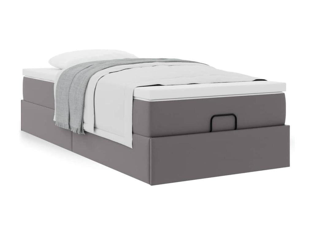 Gray Faux Leather Mattress, 100 x 200 cm