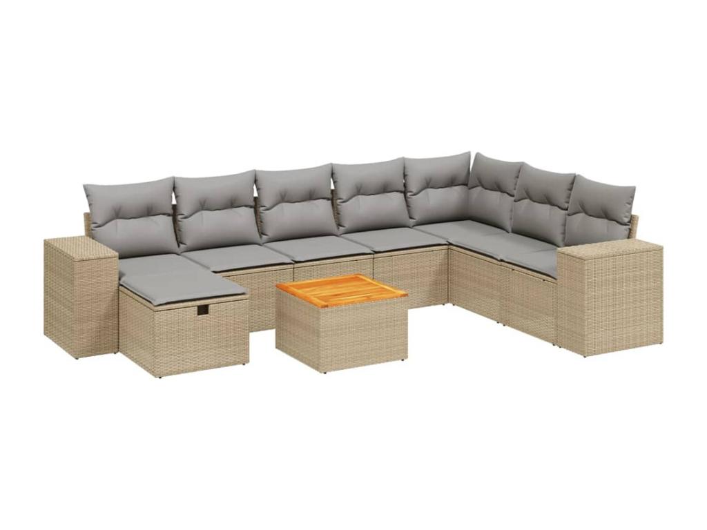 Beige Woven Resin Wicker Outdoor Furniture Set - dlz1766461860854