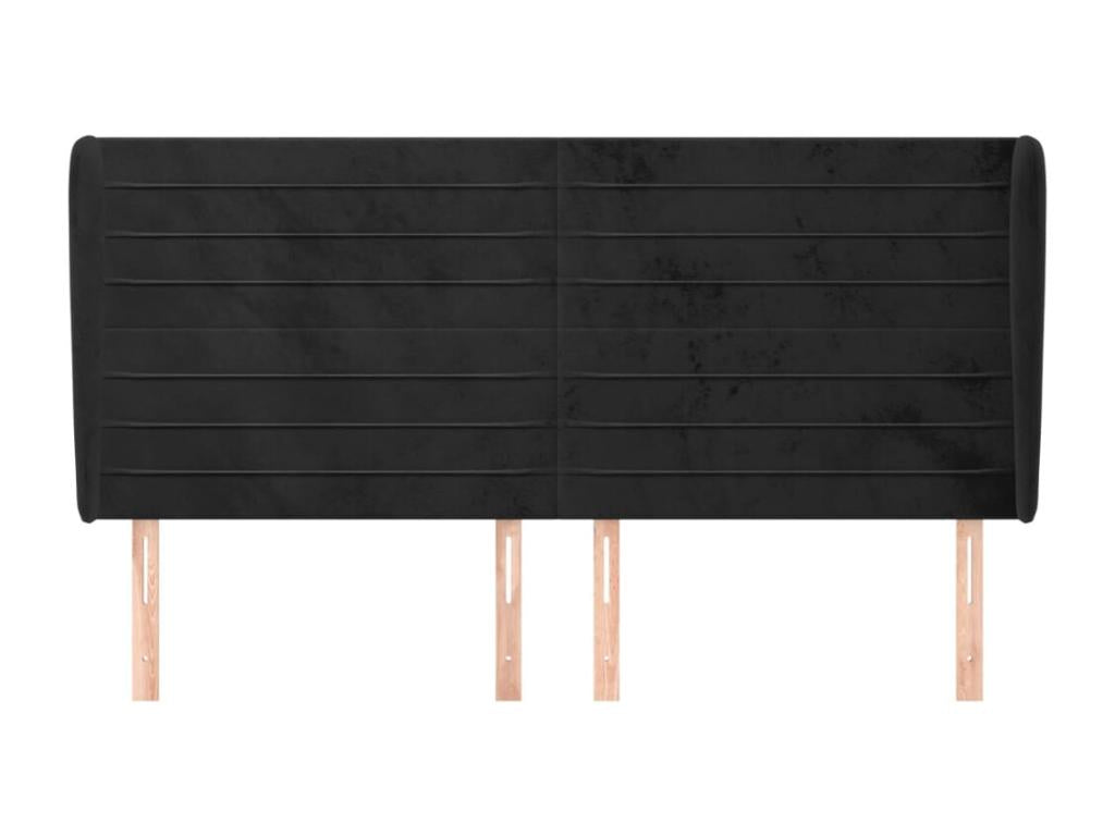 Black Velvet Bed, 203 x 23 x 118 cm