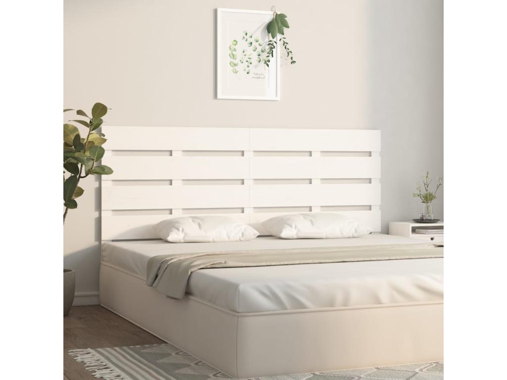 White Solid Wood Bed, 120 x 3 x 80 cm