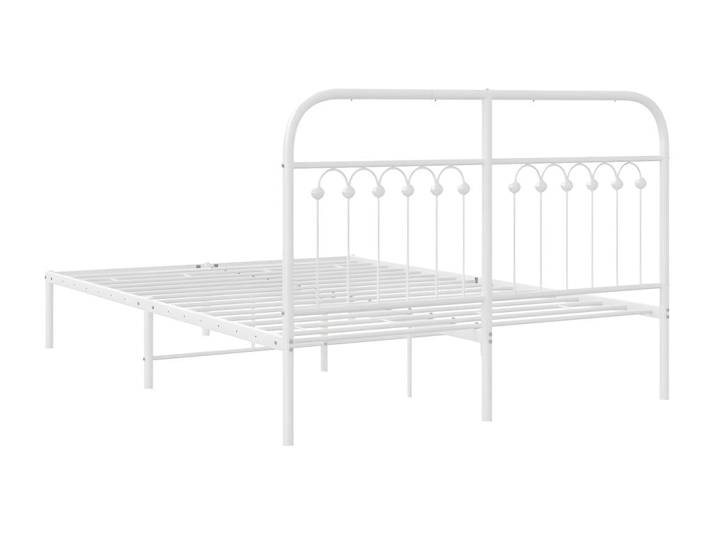 White Metal Bed Frame, 140 x 190 cm