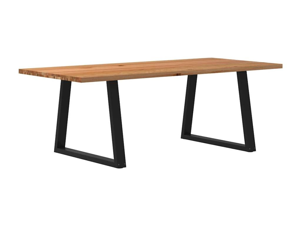 Brown Oak Wood Dining Table