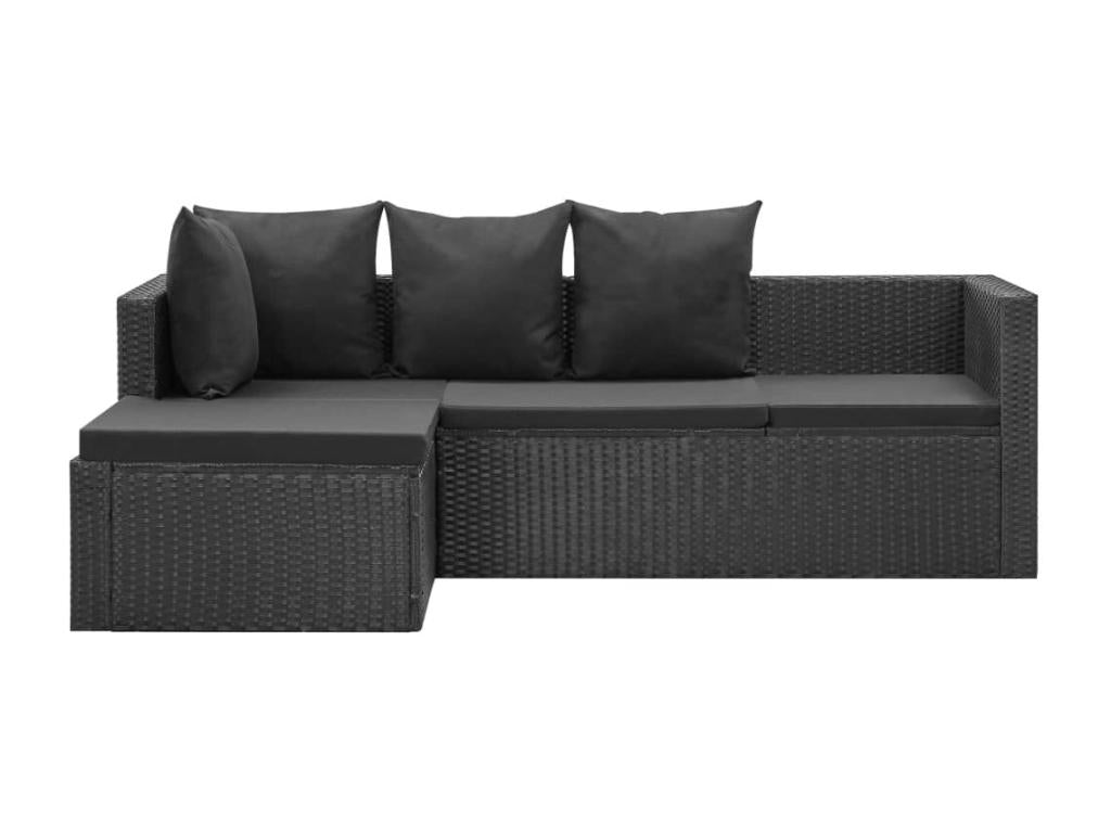 Black Woven Resin Wicker Outdoor Furniture Set - dlz1766461534491