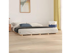 Brown Pine Wood Bed Frame, 160 x 200 cm