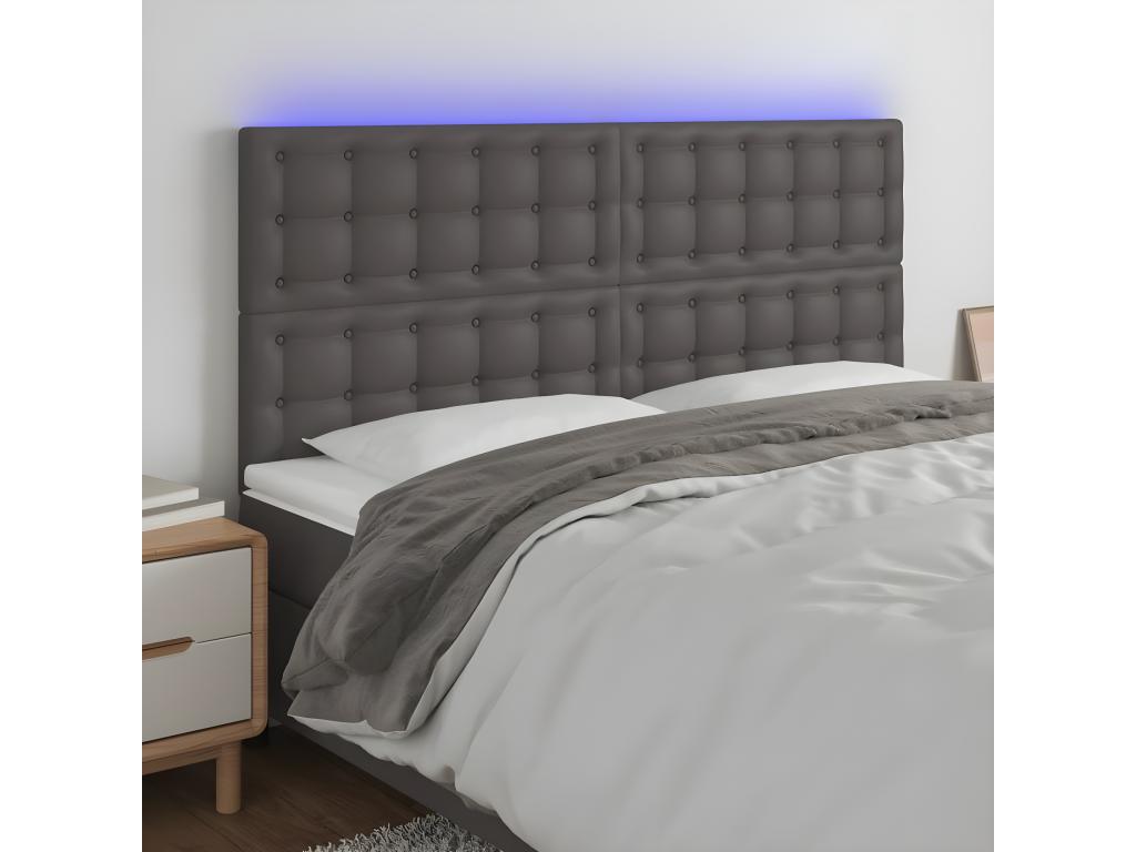 Gray Faux Leather Bed, 180 x 5 x 118 cm