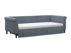 Gray Velvet Bed, 90 x 200 cm