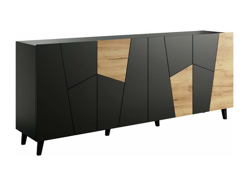 Black Oak Wood Sideboard, 83 x 201 cm