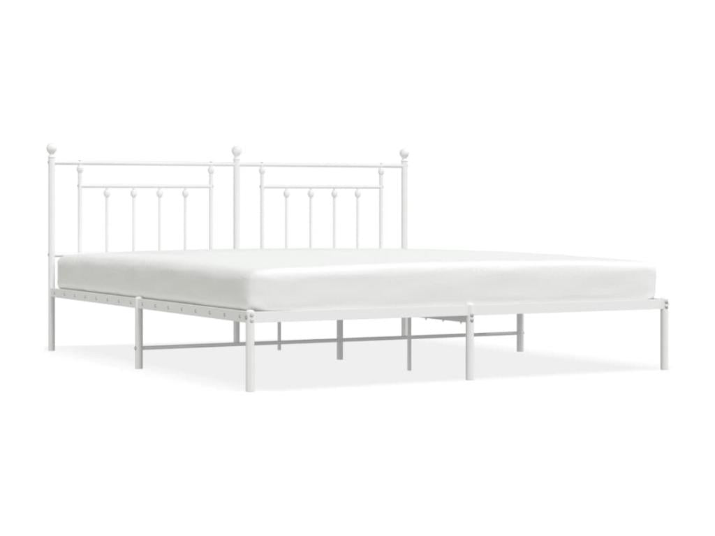 White Metal Bed Frame, 193 x 203 cm