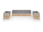 Gray Pine Wood Outdoor Furniture Set