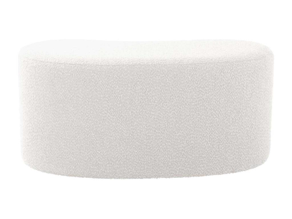 White Boucle Fabric Ottoman - dlz1766461743582