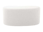 White Boucle Fabric Ottoman - dlz1766461743582