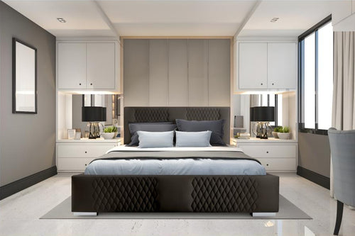 Anthracite Bed, 140 x 200 cm