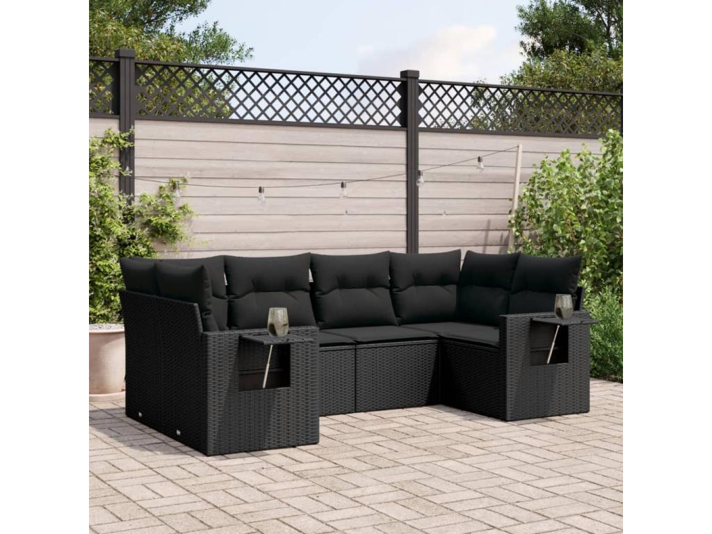 Black Woven Resin Wicker Outdoor Furniture Set - dlz1766461472159