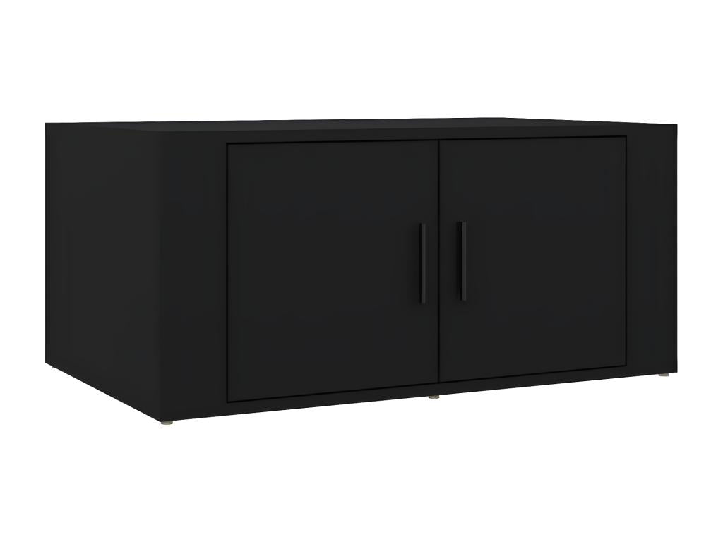 Black Engineered Wood Coffee Table, 80 x 50 x 36 cm