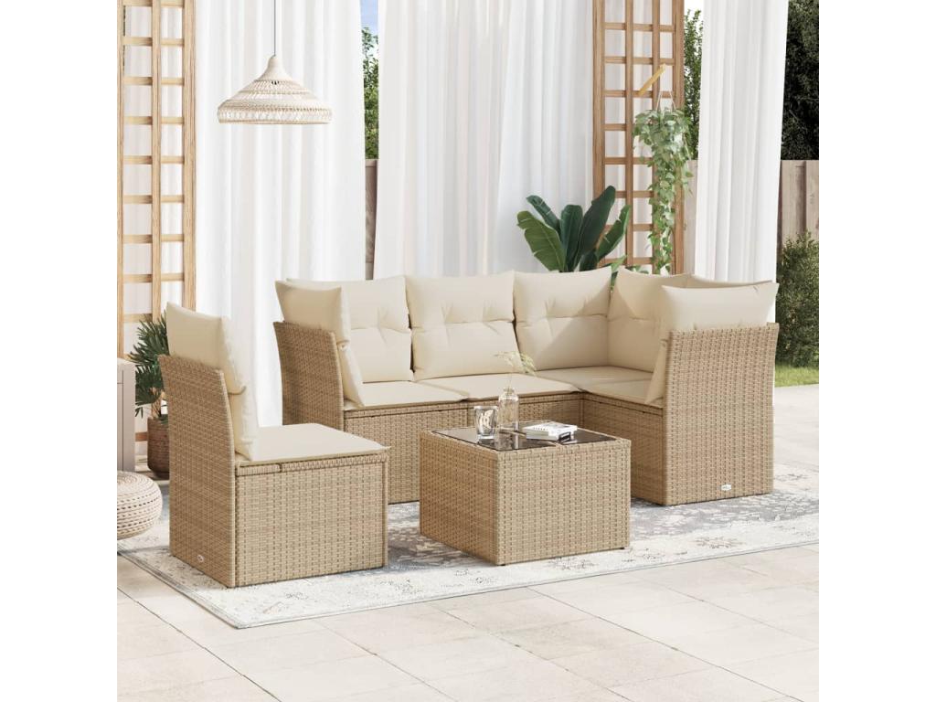 Beige Woven Resin Wicker Outdoor Furniture Set - dlz1766461895666
