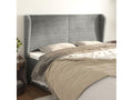 Gray Velvet Bed, 203 x 23 x 118 cm