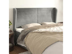 Gray Velvet Bed, 203 x 23 x 118 cm