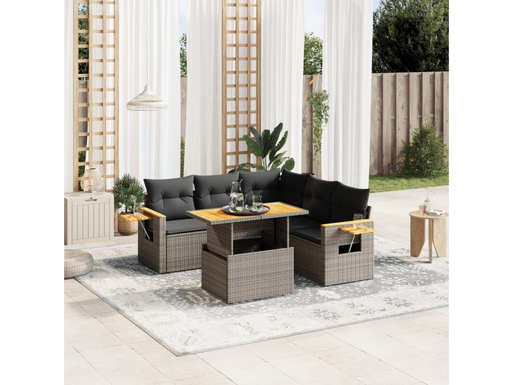 Gray Woven Resin Wicker Outdoor Furniture Set - dlz1766461792213