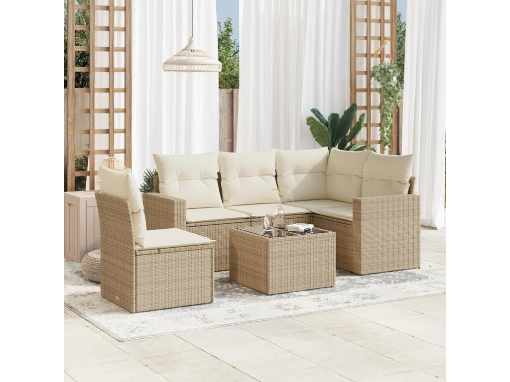 Beige Woven Resin Wicker Outdoor Furniture Set - dlz1766461684331