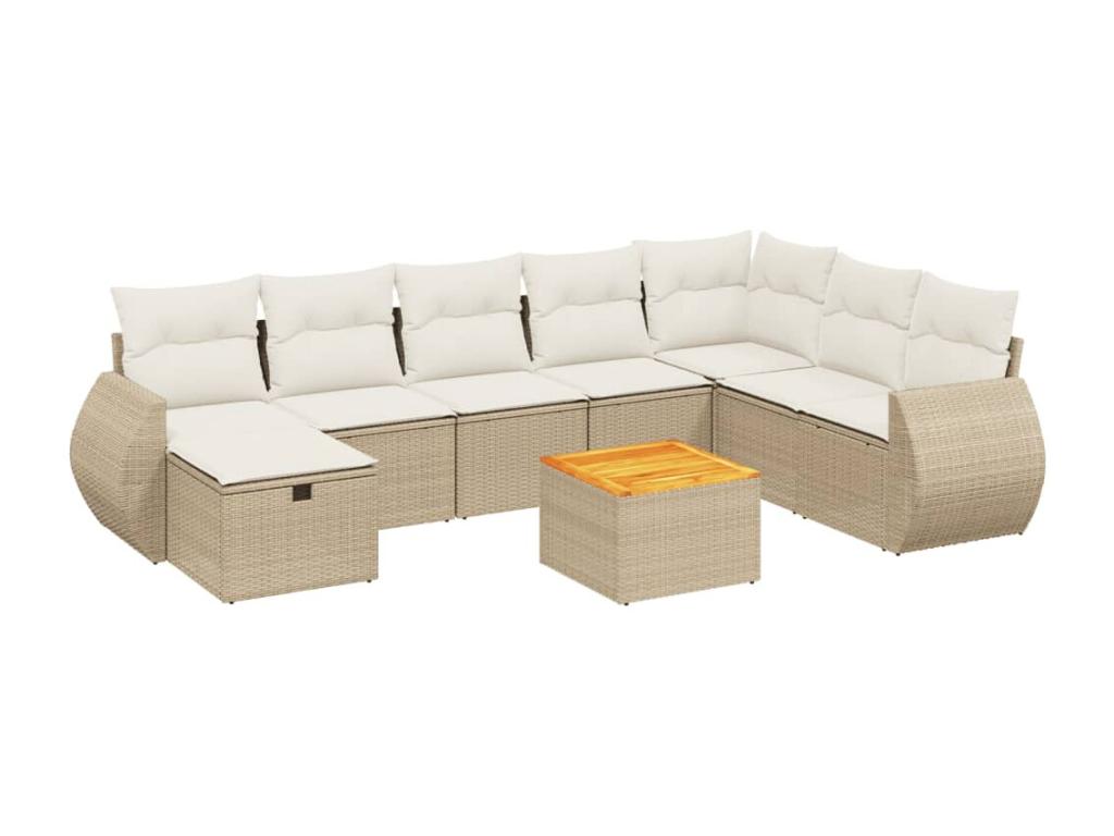 Beige Woven Resin Wicker Outdoor Furniture Set