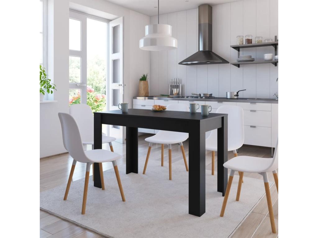 Black Engineered Wood Table, 120 x 60 x 76 cm