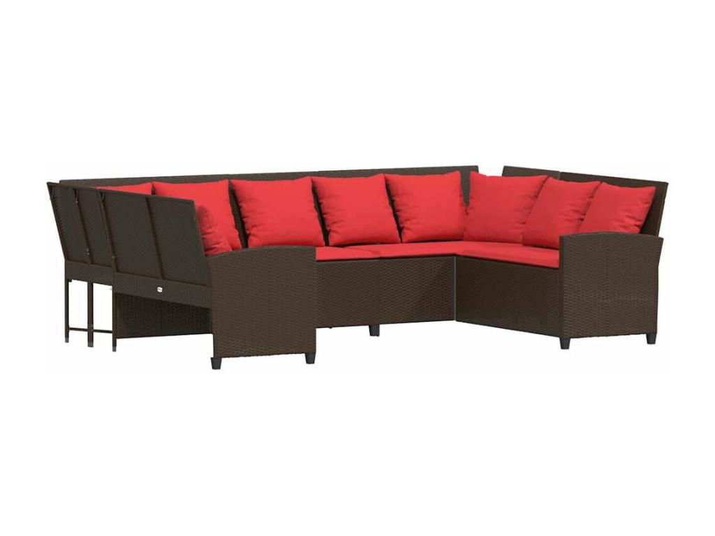 Brown Woven Resin Wicker Sofa