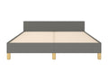 Gray Fabric Bed Frame, 140 x 200 cm