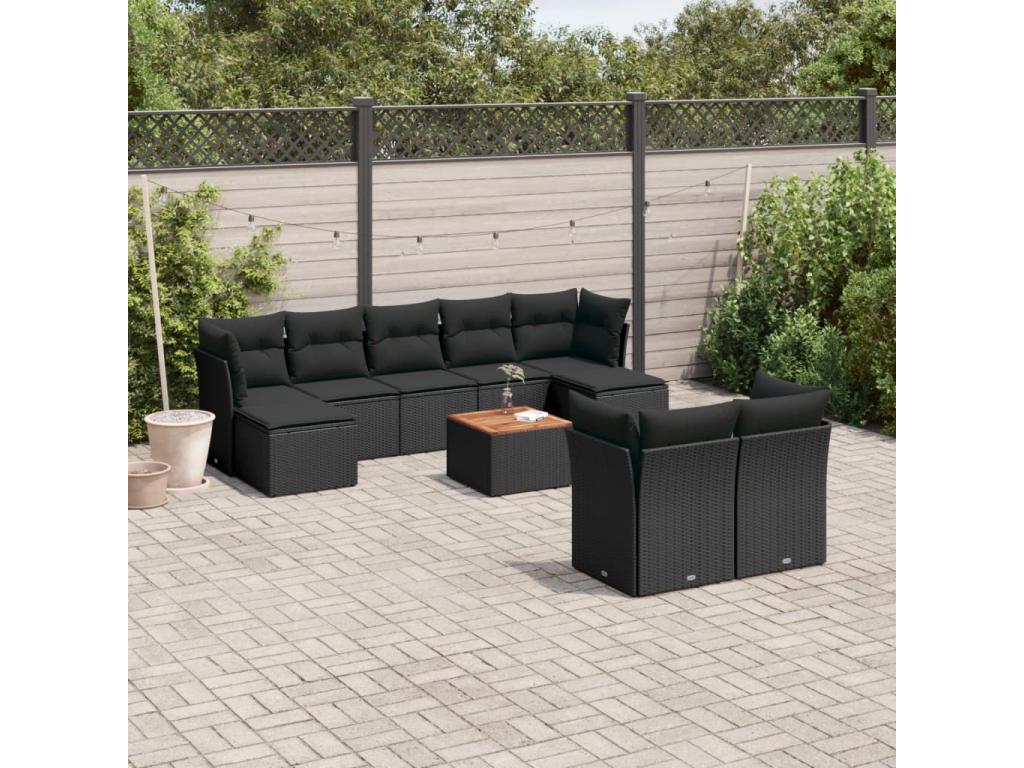 Black Woven Resin Wicker Outdoor Furniture Set - dlz1766461534780
