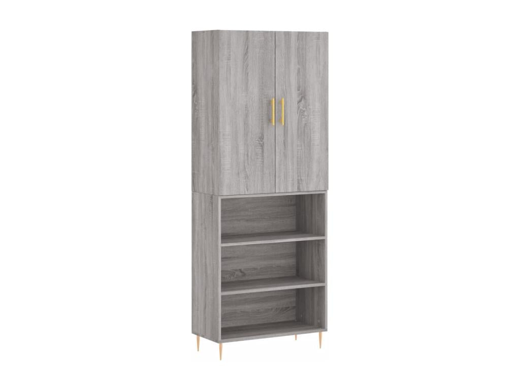 Gray Engineered Wood Sideboard, 69.5 x 34 x 180 cm