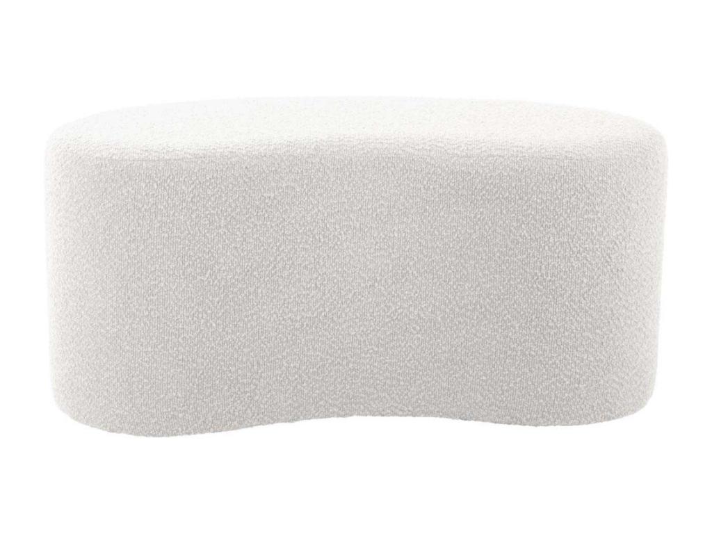 White Boucle Fabric Ottoman - dlz1766461743582