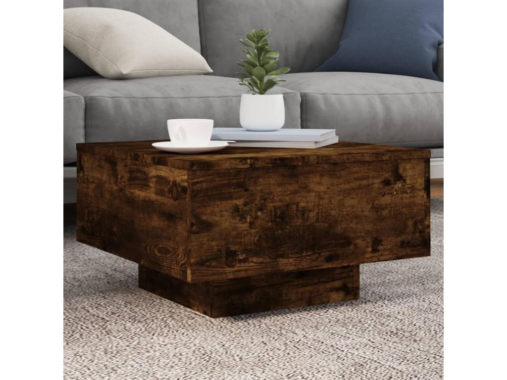 Brown Engineered Wood Coffee Table, 55 x 55 x 31 cm