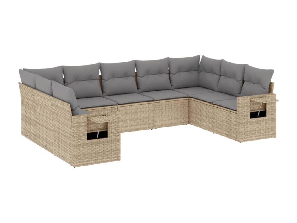 Beige Woven Resin Wicker Outdoor Furniture Set - dlz1766461757722